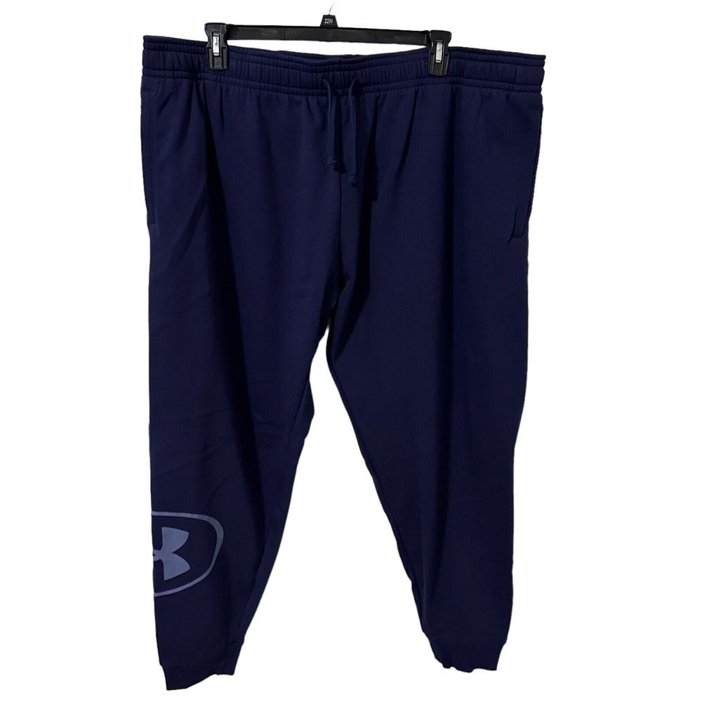Under Armour Mens 4XL Blue Rival Fleece Macro Branded Jogging Pant NWT